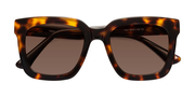 Tortoise Oversized Acetate Square Tinted Sunglasses with Brown Sunwear Lenses - Parr