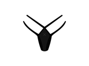 Black Strappy Mesh Thong