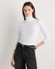 Superfine Merino Wool Boucle Turtleneck