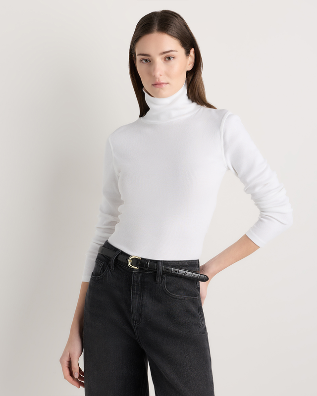 Superfine Merino Wool Boucle Turtleneck