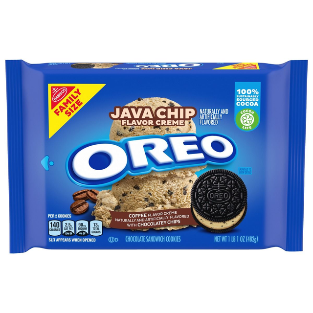 OREO Java Chip Creme Chocolate Sandwich Cookies, Family Size