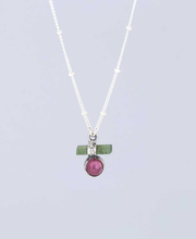 Dainty Zen Inspired Sterling Silver and Tourmaline Necklace