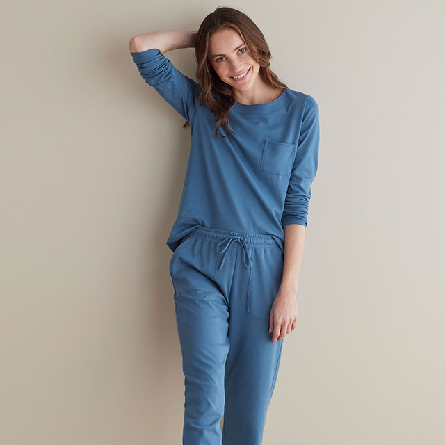 Pima Cotton Jogger Pants Pajama Set