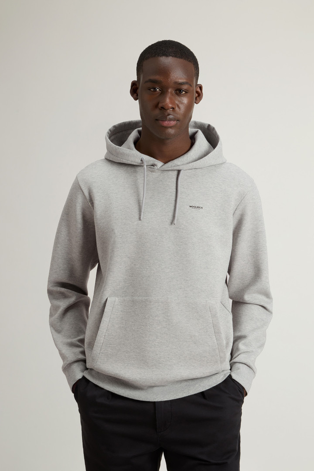 Hooded Sweatshirt in Cotton-Blend Interlock - Men - Gray
