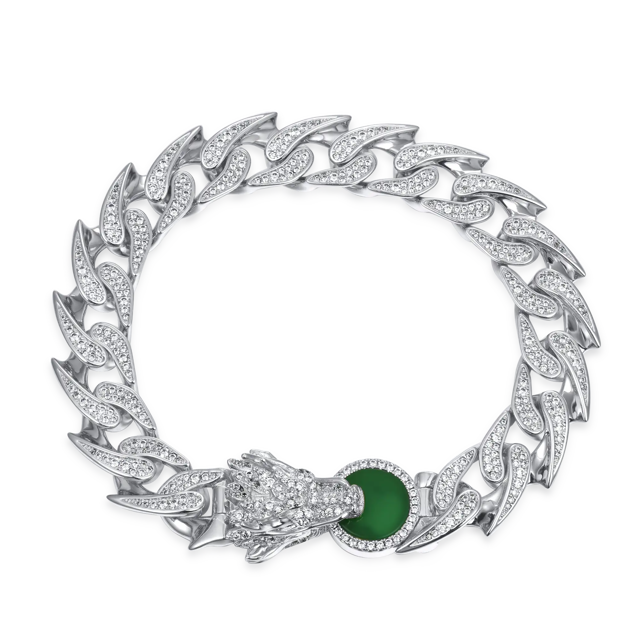 WONG Ⅱ Ridge Iced Out Cuban Bracelet - 12mm