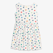 Clearance kids recess dress in rainbow confetti dots