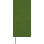 Hobonichi Light Hard Cover Mega English Book - Colors: Antique Green - Tall & Slim (Weeks - January Start)
