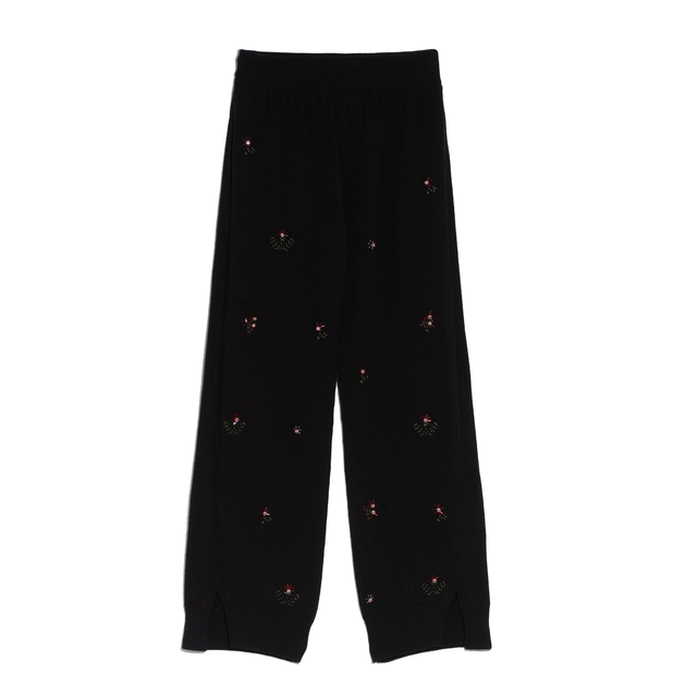 Iconic embroidered trousers in cashmere