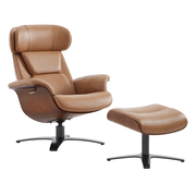 Elvin Leather Recliner & Ottoman