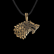 Handcrafted Bronze Necklace Geri Wolf of Odin