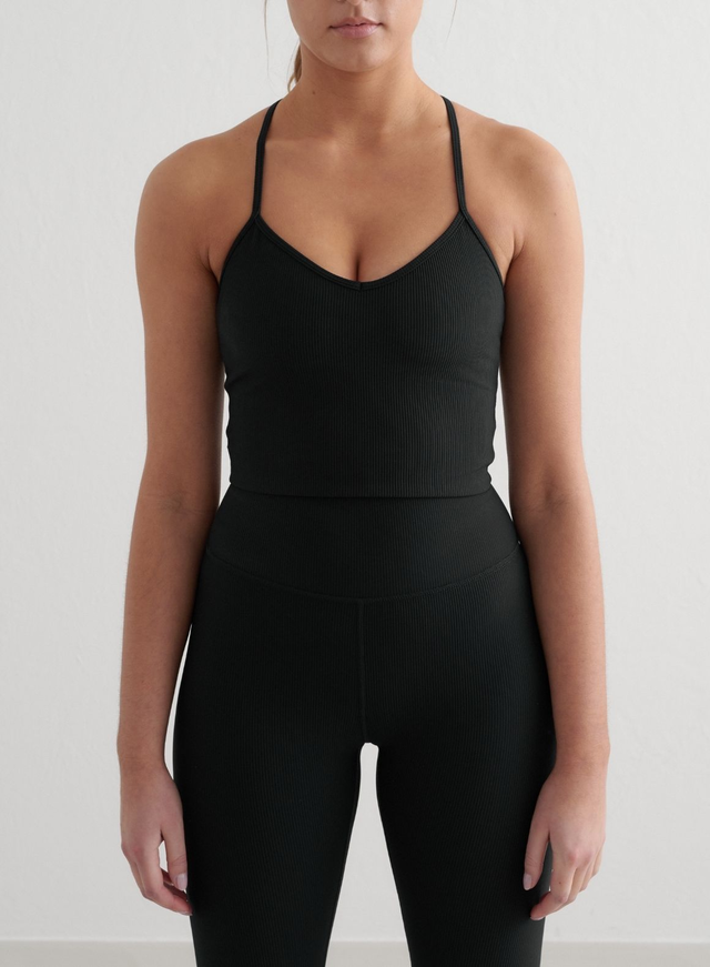 Black Ribbed Performance Bralette