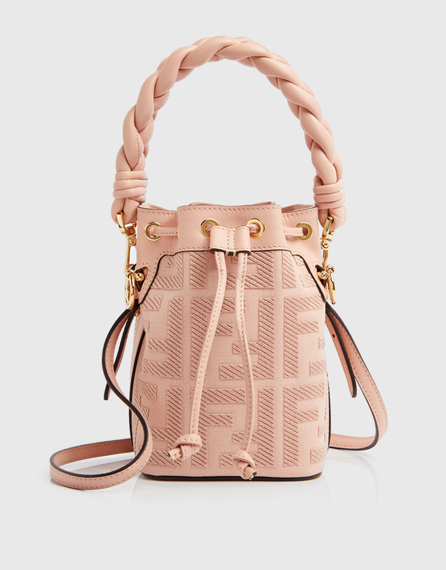 Mon Tresor Mini Pink FF Canvas Bucket Bag