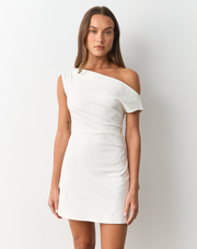 Off Shoulder Asymmetrical Mini Dress