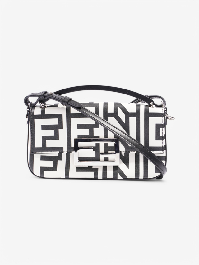 Fendi Baguette Black / White Leather
