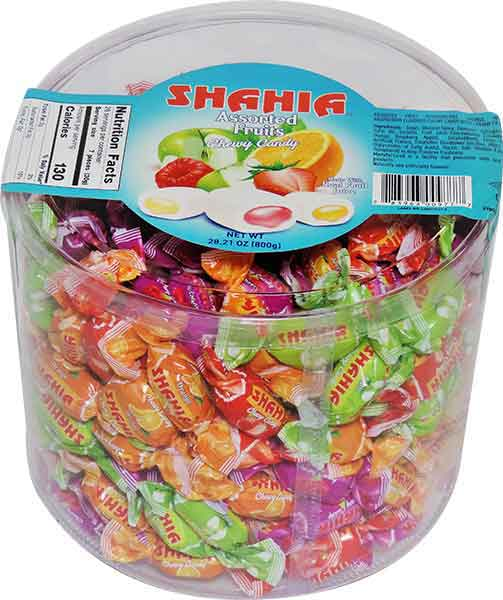 Center Filled Soft Chewy Candy, Assorted Fruits (Shahia) 800g