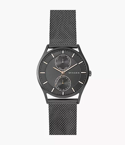 Holst Multifunction Charcoal Steel Mesh Multifunction Watch