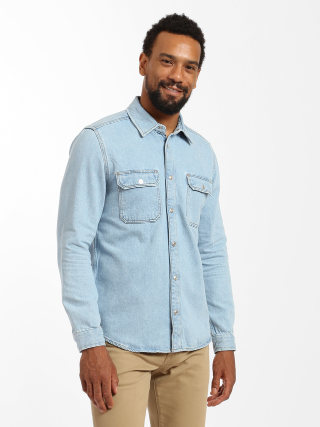 North Denim Shirt in Bleached Denim