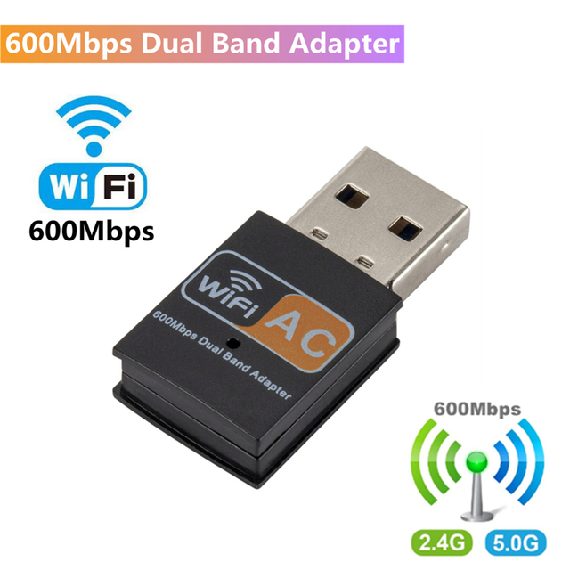 Wholesale Usb Wifi Adapter 600mbps 2.4ghz 5ghz Wifi Antenna Dual Band 802.11b/n/g/ac Mini Wireless Network Card Receiver black From China