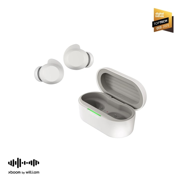 LG xboom Buds by will.i.am | Bluetooth Earbuds | xboom Signature Sound with Graphene Driver, White