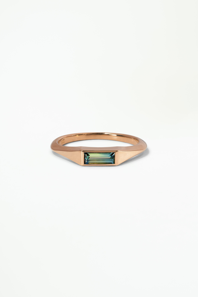 One of a Kind Baguette Cut Sapphire Signet Ring No. 57