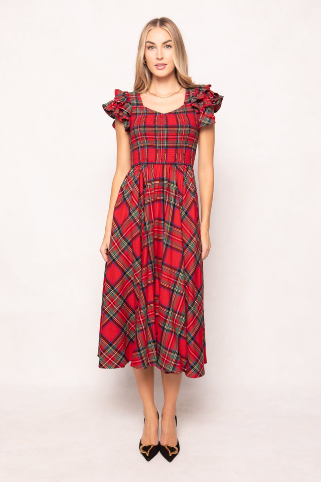 Hattie Dress in Holiday Plaid