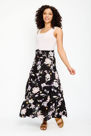 Smocked Waist Maxi Tiered Skirt