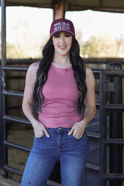 RIBBED ALL-IN-ONE TANK | ROSE