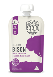 Grass Fed Bison Baby Food Pouch with Organic Kabocha Squash and Spinach