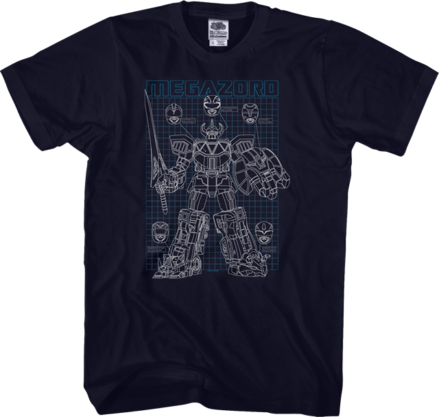 Schematic Megazord Mighty Morphin Power Rangers T-Shirt
