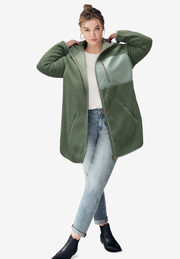 Zip Front Hooded Sherpa Jacket