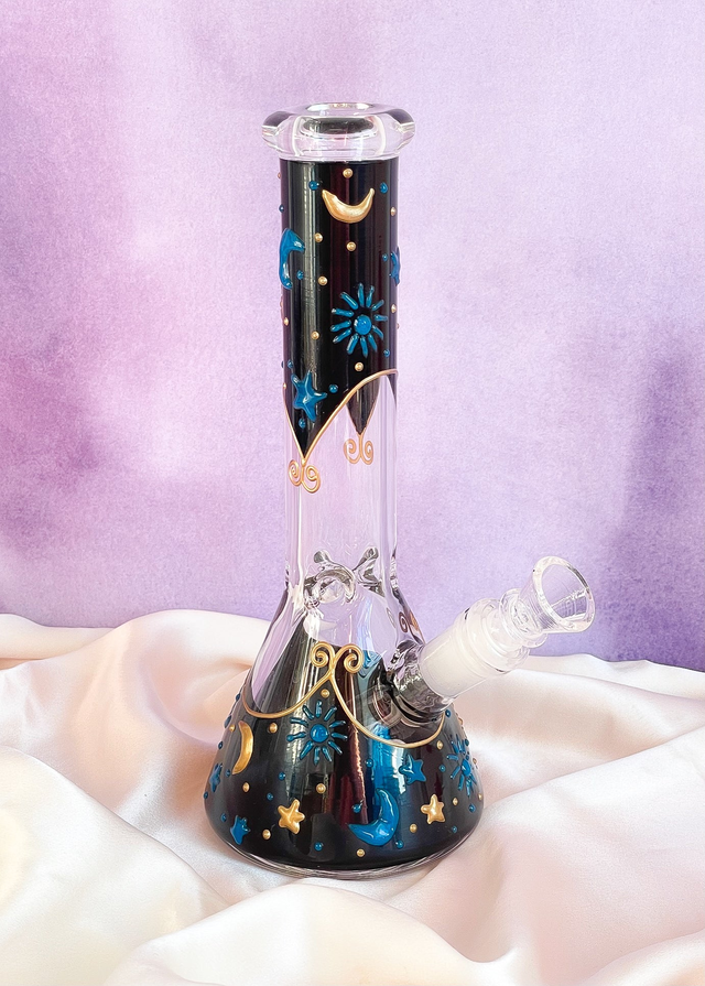 MIDNIGHT CELESTIAL BONG (glow in the dark)