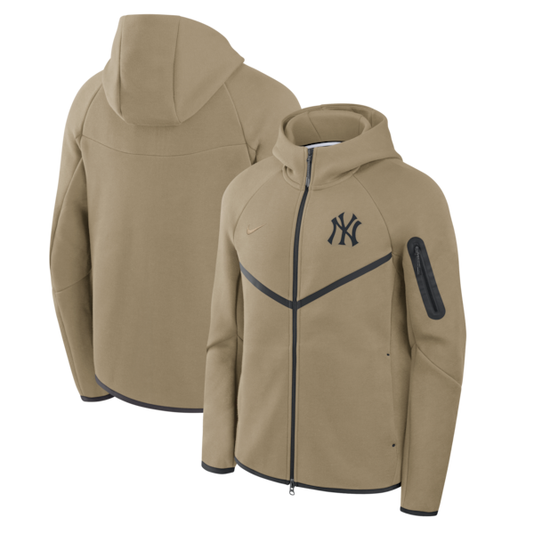 Men's New York Yankees  Nike Tan Tech Fleece Windrunner Full-Zip Hoodie Jacket