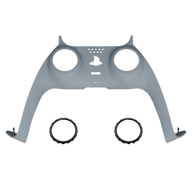 eXtremeRate Replacement Decorative Trim Shell with Accent Rings Compatible with PS5 Controller BDM-010/020/030/040/050 - New Hope Gray