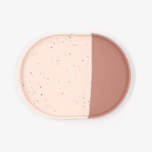 Silicone Plate - Pale Terracotta/Blush Speckle