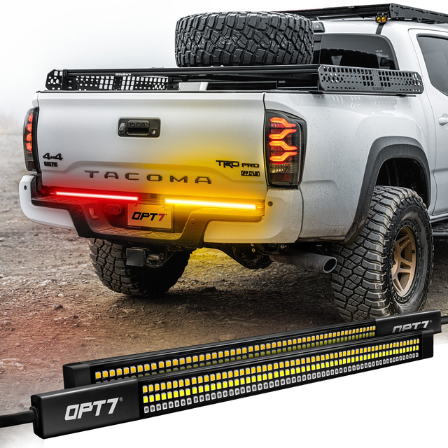 Redline Parlux Triple Row LED Tailgate Light Bar for Tacoma with Reverse Light, Brake Light & Sequential Turn Signals