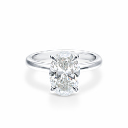 3 ct. Oval Diamond Solitaire Ring in 14k White Gold