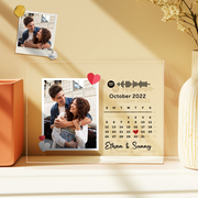 Custom Love Photo Calendar Plaque Acrylic Spotify Song Decor Anniversary Gift For Couples