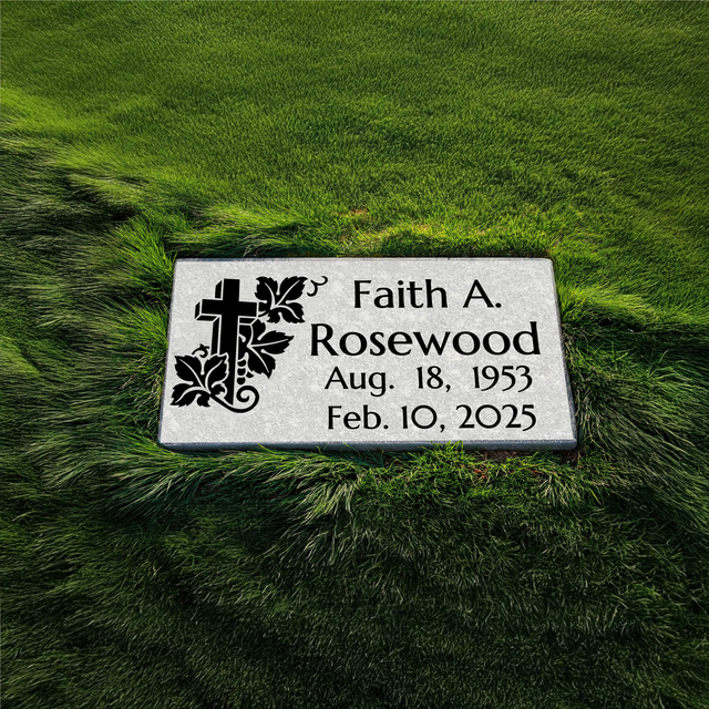 Grey Granite Headstone 16inches x 8inches x 3inches