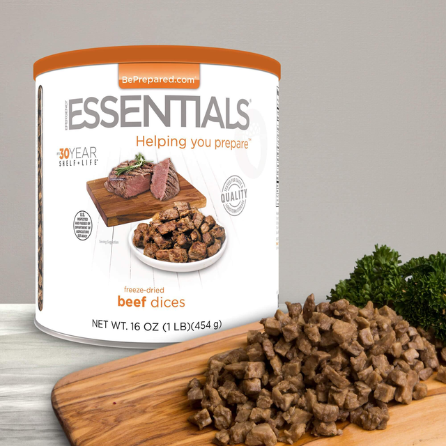 Emergency Essentials® Freeze-Dried Beef Dices Large #10 Can (Cooked)