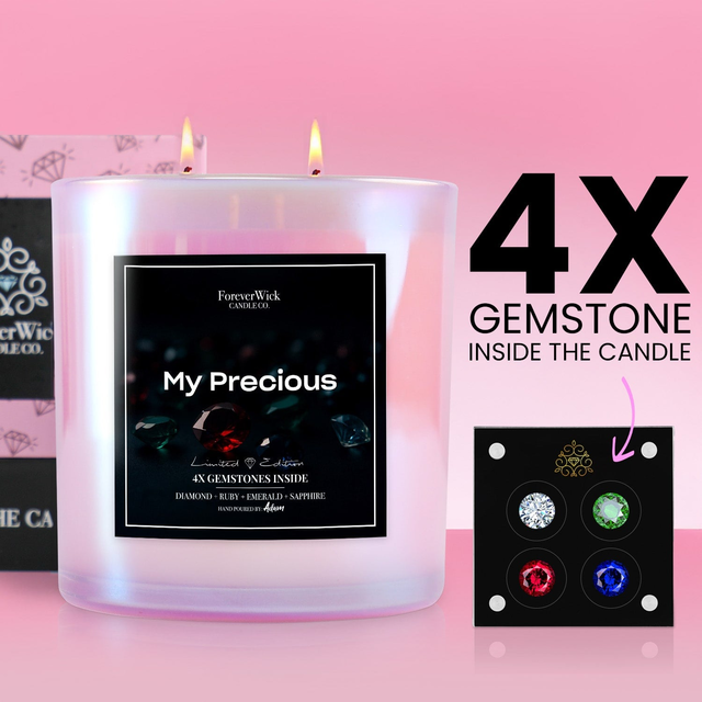 4x Gemtone Candle (Sapphire + Emerald + Ruby + Diamond)