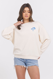 SURF WASH EMBROIDERED CREWNECK
