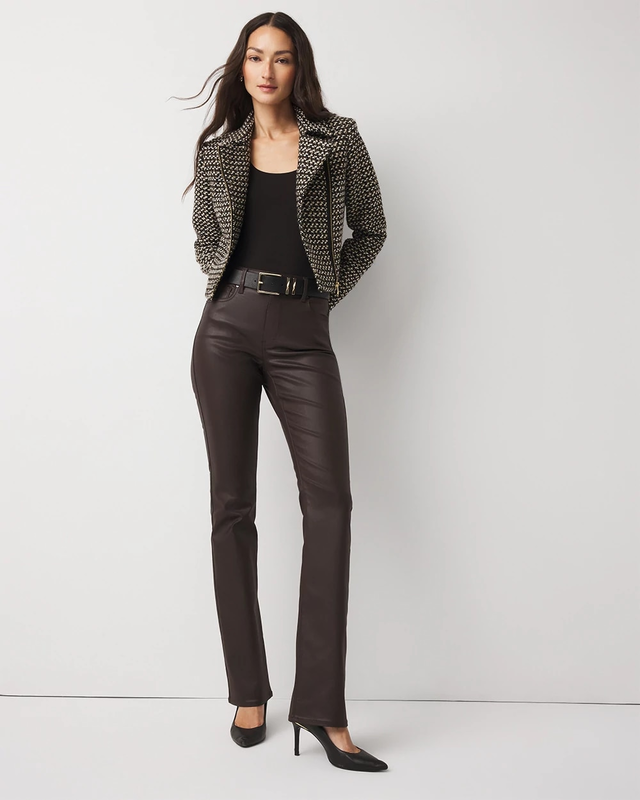 High-Rise Coated Micro Bootcut Jean