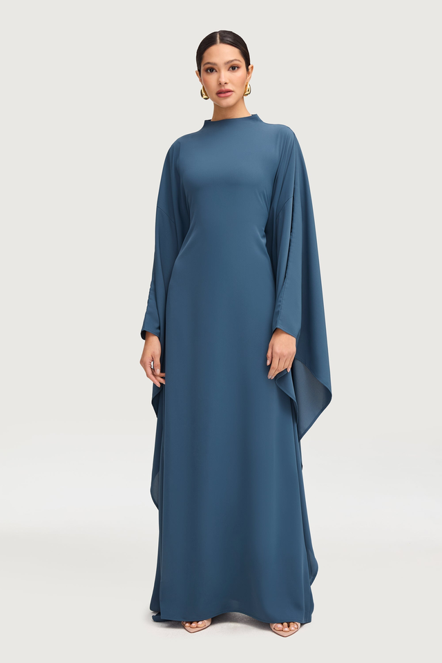 Amira Butterfly Inner Tie Abaya Dress - Layl