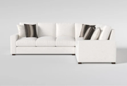 Elite 126" Cream Down High Performance Crypton 2 Piece L-Shaped Sectional With Left Arm Facing Sofa