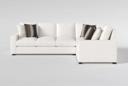 Elite 126" Cream Down High Performance Crypton 2 Piece L-Shaped Sectional With Left Arm Facing Sofa