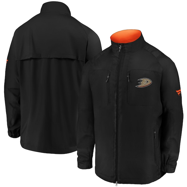 Fanatics Anaheim Ducks Black Authentic Pro Locker Room Rink Raglan Full-Zip Jacket