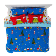 Franco Grinch by Dr. Seuss Holiday & Christmas Bedding Super Soft Comforter and Sheet Set with Sham, 7 Piece King Size (Official