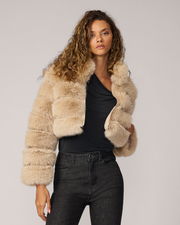 High Collar Fox Faux Fur Jacket