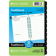 Day-Timer® January 2025 – December 2025 Two Page Per Day Original Planner Refill, Loose-Leaf, Desk Size, 5 1/2" x 8 1/2"