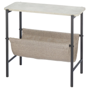 Metal Side Table with Storage